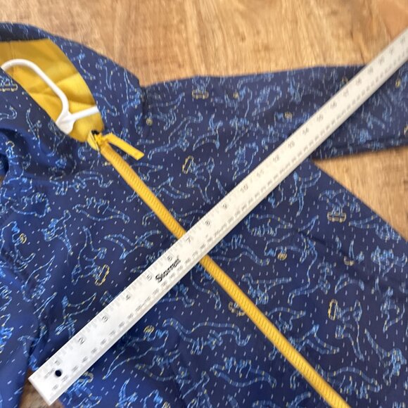 Cat & Jack 4t Dinosaur Jacket With Hood Blue Raincoat Stars Lined Coat Fall - Picture 6 of 10